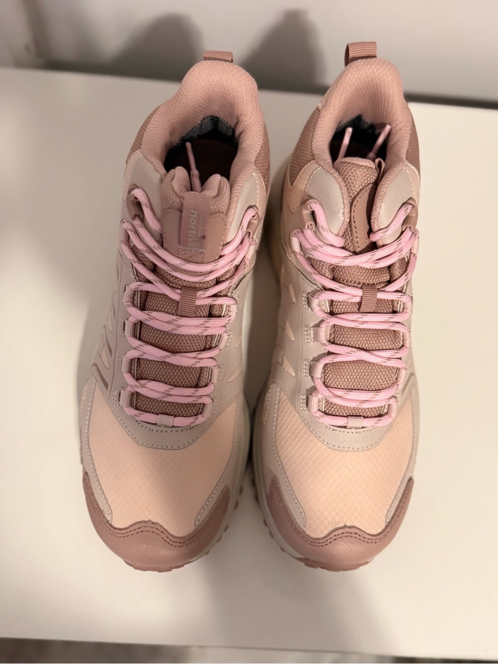 Women’s Blush Pink Lace-Up Platform Sneakers